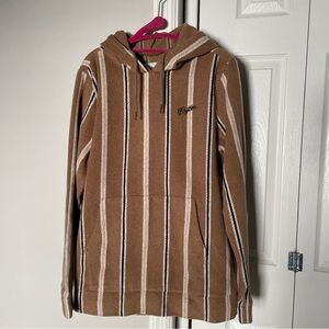 Rhythm tan striped baja hoodie size M